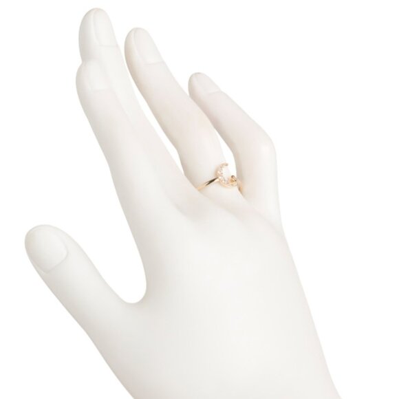 GEMOLIO 14kt Gold Moon Bezel Ring - Picture 2 of 2